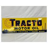 Emb. Tracto Motor Oil Self-Framed Metal Sign, 35 1