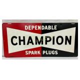 26×12 Champion Spark Plugs SS Metal Sign