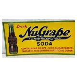 Emb. Drink NuGrape Soda Tin Sign, 24in x 12in
