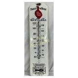 Early Porcelain Convex Thermometer Advertising Red