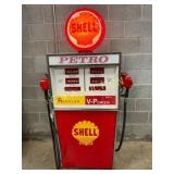 Dual Shell Petro Bennett Gas Pump With Shell Globe