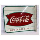 Coca-Cola Fishtail Flange Sign, 18 x 15 Inches