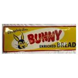 1956 Metal Emb Bunny Bread Sign 54x18
