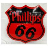 30×30 Porc Phillips 66 Shield Sign Dated 1954