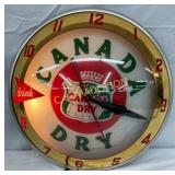 Double Bubble Canada Dry Advertising Clock, 15 Inc