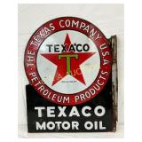 18×23 Porc. Texaco Motor Oil Flange Sign