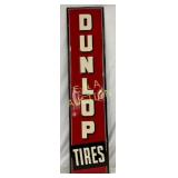 1949 Emb. Dunlop Tires Sign, Self Framed, 14×60