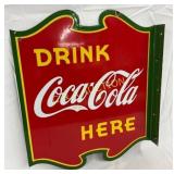 Porc Coca-Cola Flange Sign, Canadian 17 x 20