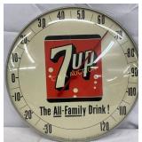 12-Inch 7up Thermometer with Glass Face, Made in U