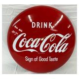 24in. Porc. Coca-Cola Button, Sign of Good Taste