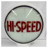 HI-Speed Milk Glass Globe with Pedestal Base, 13in