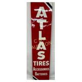 Vertical 1961 Atlas Tires Sign, 16.5×70.5in.