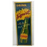 1951 Emb. Squirt Soda Sign, Self-Framed, 15in x 4