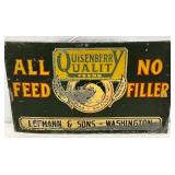 Quisenberry Quality Feeds Metal Advertising Sign,