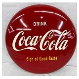 16in. Coca-Cola MetalButton Sign 'Sign of Good Ta