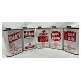 5 Conklin One-Pint Metal Product Cans, Empty