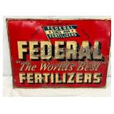 Emb. Federal Fertilizers Sign, 19×14 in.