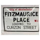SSP, 'Fitzmaurice Place, W.1,'Street Sign35 x 24