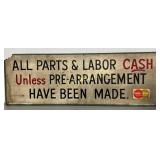 Early Masonite Master Charge' Sign, 65 x 24 Inche