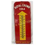 Royal Crown Cola Metal Thermometer with Arrow Desi