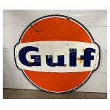 1967 6ft Gulf Porcelain Bowtie Sign