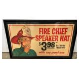 Texaco Fire Chief Speaker Hat Advertisement Cardbo