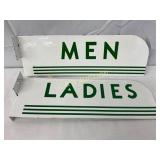 DSP Men' and Ladies' Bathroom Flange Signs, 15×5
