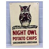 12×18 Night Owl Potato Chips Metal Advertising Sig