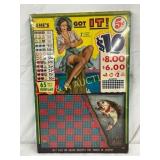 Vintage Punch Board Pin-Up Graphics and Jackpot Di