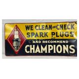 Champion Spark Plugs Single-Sided Metal Sign, 26in