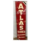 Atlas Tires Vertical Metal Advertising Sign, 16 in