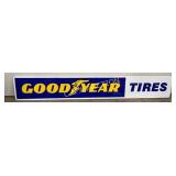 96×14 Goodyear Tires Metal Sign with Wood Frame Ba