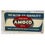 Inch Metal Amoco Motor Oil Advertising Sign 21.5×