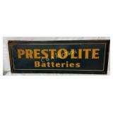 Early Presto-Lite Batteries Metal Sign with Wooden