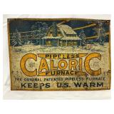 Caloric Pipeless Furnace Emb. Tin Tacker Sign, 13