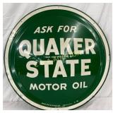 24in. Quaker State Convex Metal Sign