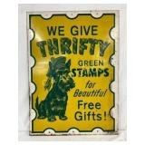 Thrifty Green Stamps Advertising Sign with Scottie