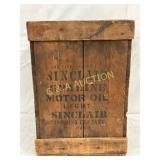 Wooden Sinclair Oils Crate Box with Opaline Motor