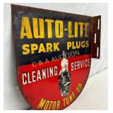 Auto-Lite Spark Plugs Metal Flange Sign, 11 in.
