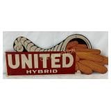 United Hybrid Die-Cut Emb. Advertising Sign, 20in