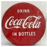 36in. Porc. Coca-Cola Button, Drink Coca-Cola In