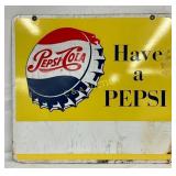 Pepsi-Cola Double-Sided Metal Advertising Sign, 28