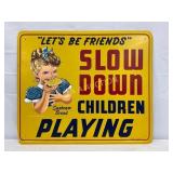 Sunbeam Bread Slow Down Children Playing' Metal S