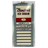 Self-Framed Borden's Ice Cream Tin Advertising Sig
