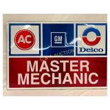 Emb. GM Master Mechanic Sign, 36in x 24in