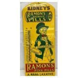 Metal Thermometer Advertising Ramon's Pink Pills,