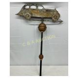 Early Painted Metal Weathervane Featuring Car Moti