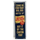Pepsi-Cola Double Dot Metal Door Sign, 3 x 10 Inch