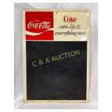 Metal Self-Framed Coca-Cola Menu Board, 20×27.5 In