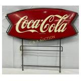 1962 Coca-Cola Fishtail Rack Sign, 16 x 16 Inches